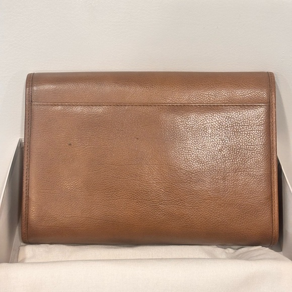 Yves Saint Laurent Vintage Brown Large Leather Envelope Clutch FULL INCLUSION - Picture 6 of 16